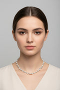 Collar Onda Venezia Pavé (6 mm) - Plata de Ley y Cristales Aurora Boreal