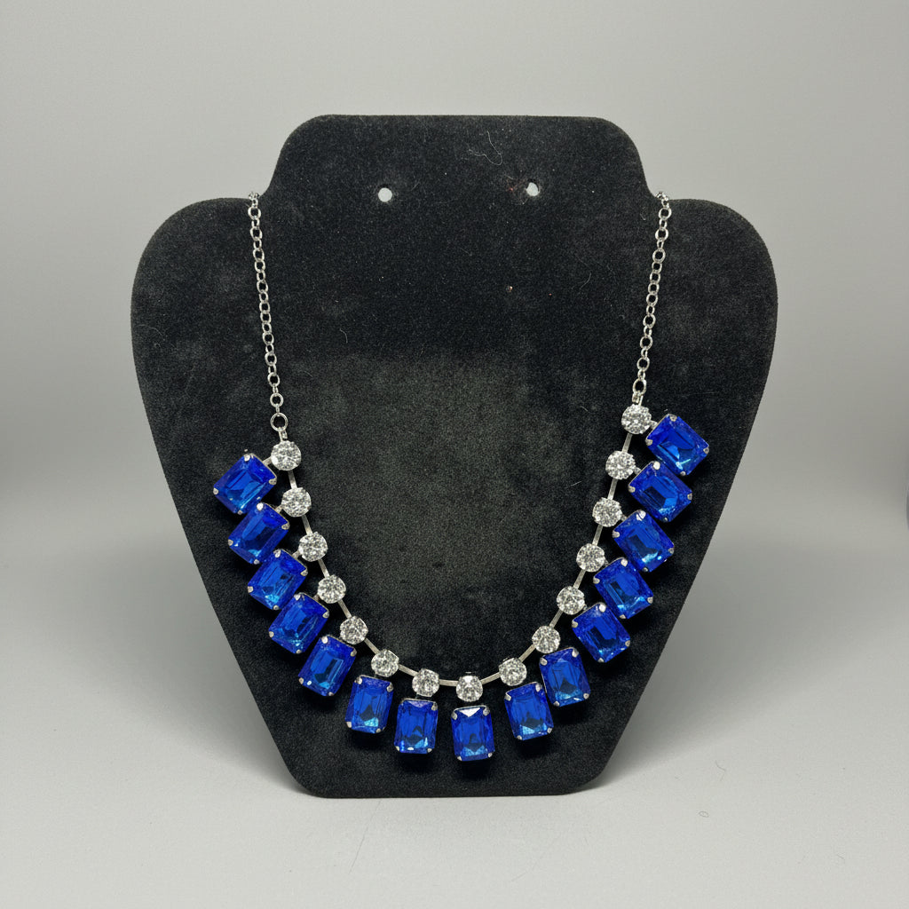 Collar "Regina di Quadri" – Zaffiro Reale (Real Crystal) [ÚLTIMA UNIDAD]