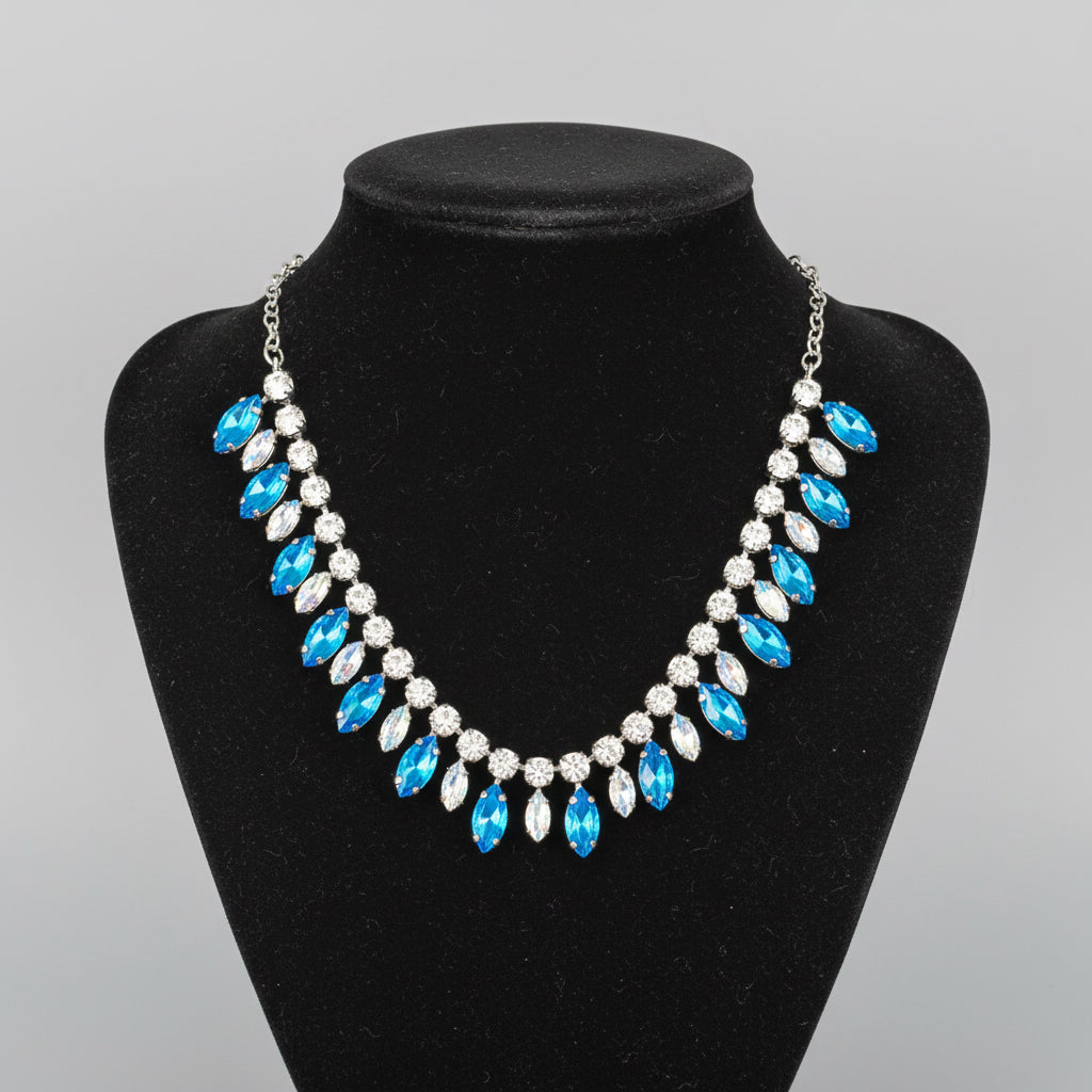 Collar "Regina di Quadri" – Acqua Marina (Real Crystal) [PIEZA AGOTADA]