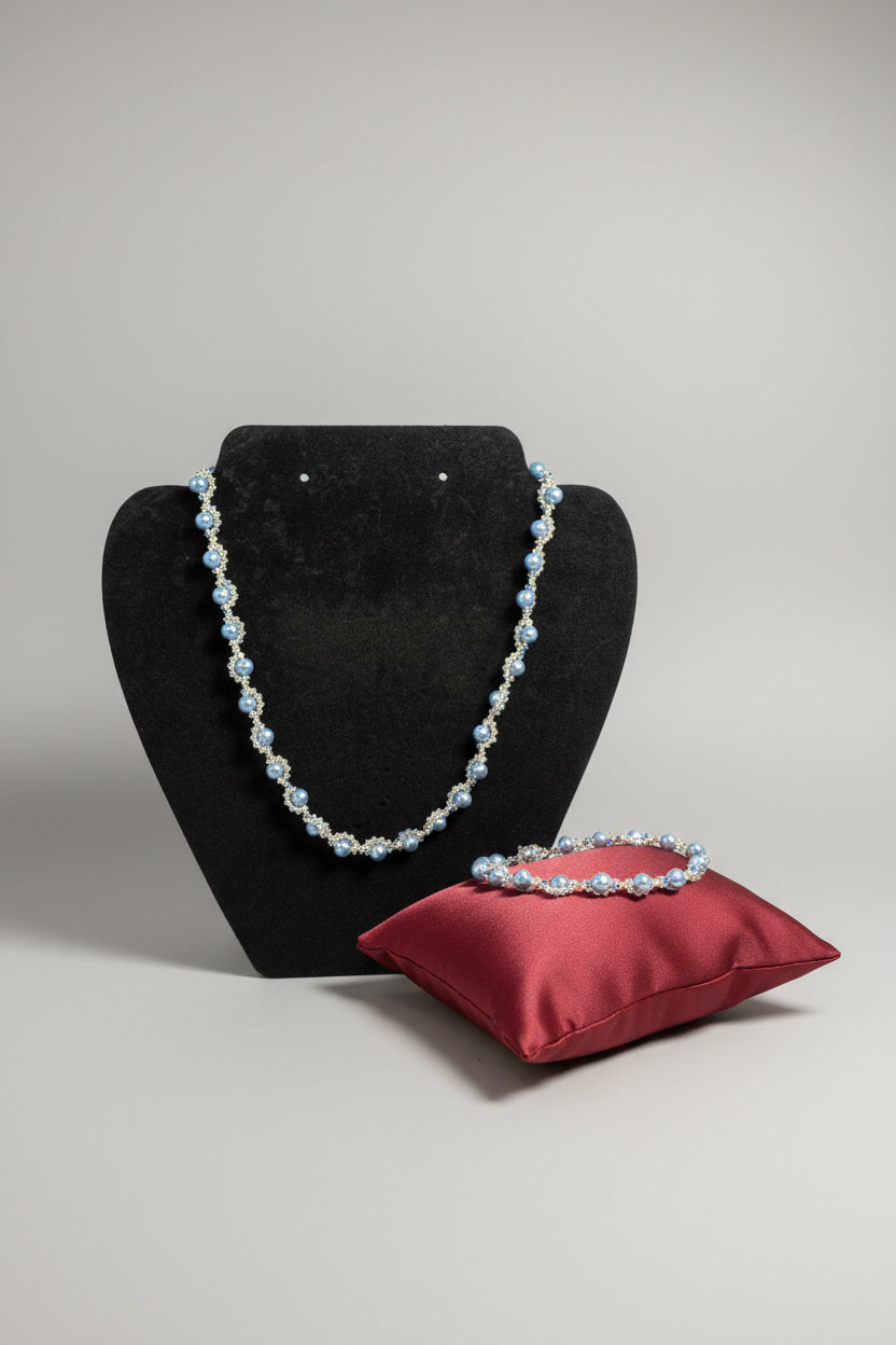 Conjunto Onda Venezia Pavé (6mm) - Collar y Pulsera⁠