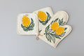 Set de Cocina y Horno Artesanal Pascucci 1826 – Manopla para Horno y 2 Agarraderas en Lino (Diseño Limones)