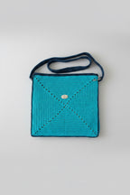 Bolso Shopper Artesanal a Ganchillo / Crochet – Azul Turquesa y Marino (Hecho a Mano)