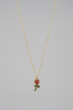Collar de Acero con Colgante de Rosa – Colección Romántica MUVE