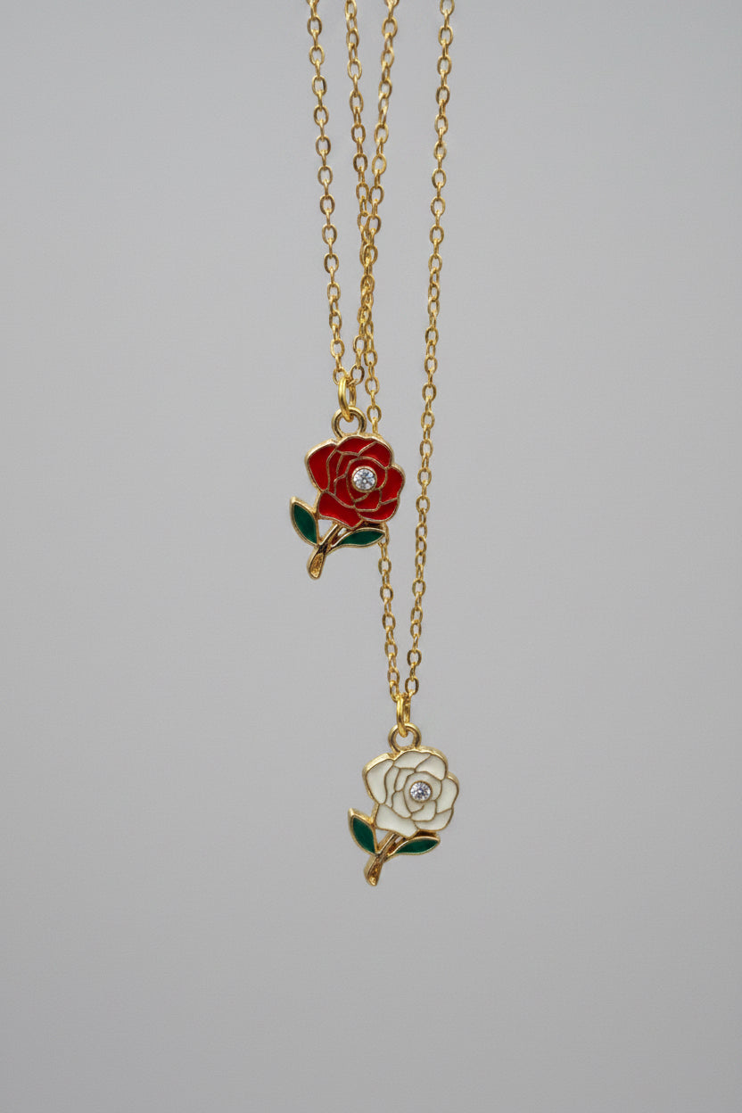 Collar de Acero con Colgante de Rosa – Colección Romántica MUVE